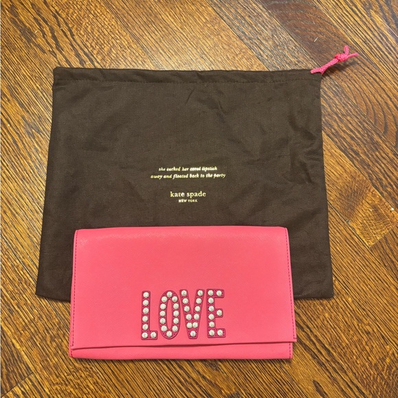 kate spade Handbags - Kate Spade Pink Love Clutch